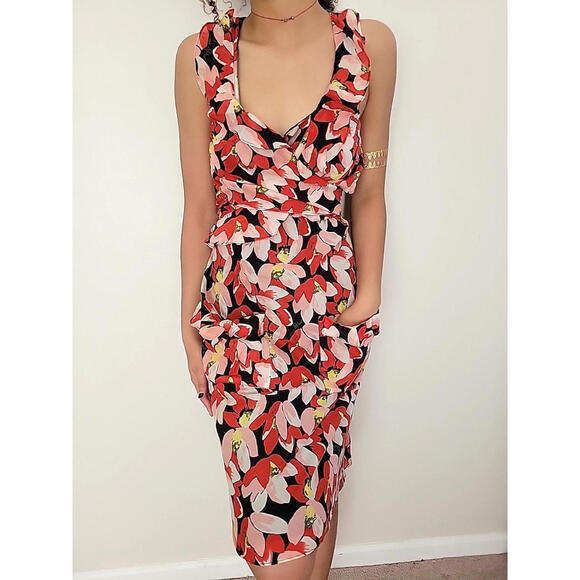 SONIA RYKIEL Floral Sleeveless Dress with pockets size T 42 France - Picture 2 of 9